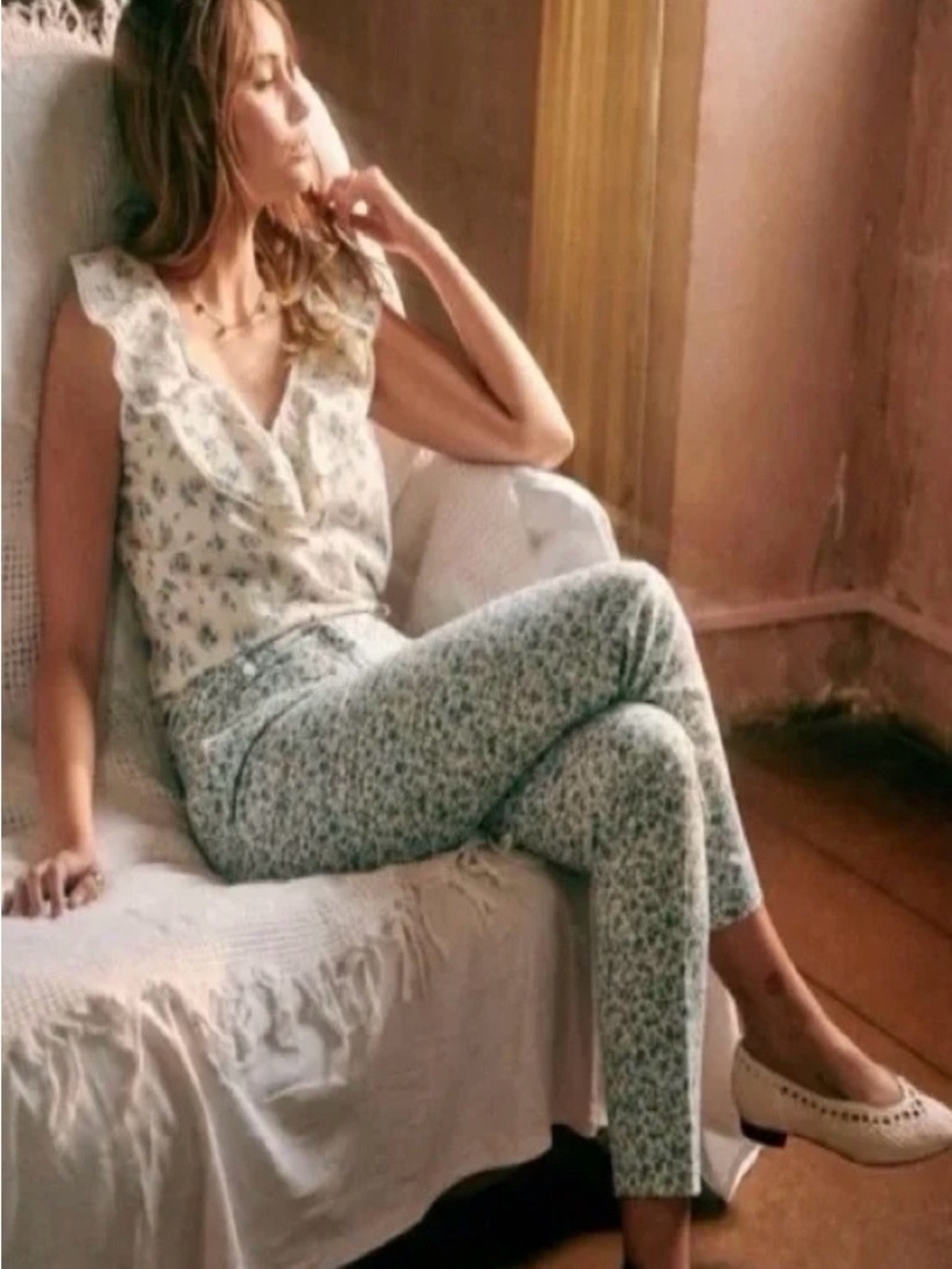 Sezane Gustavo floral pants